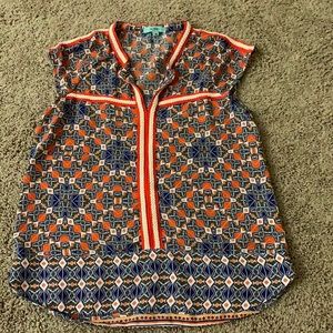 Karlie Orange & Blue Blouse